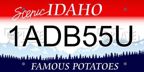 1ADB55U Idaho License Plate