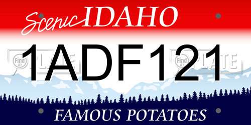 1ADF121 Idaho License Plate