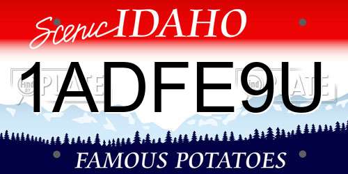 1ADFE9U Idaho License Plate