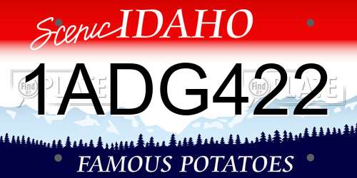 1ADG422 Idaho License Plate