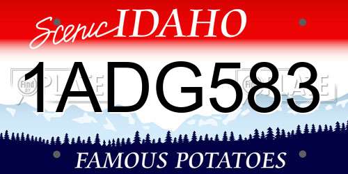 1ADG583 Idaho License Plate