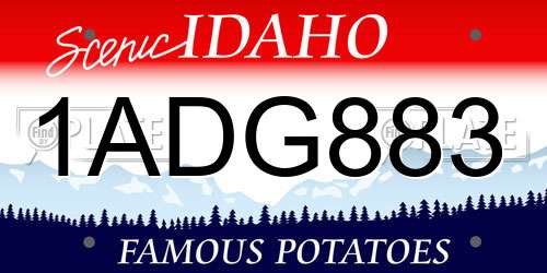 1ADG883 Idaho License Plate