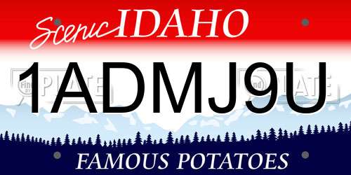 1ADMJ9U Idaho License Plate