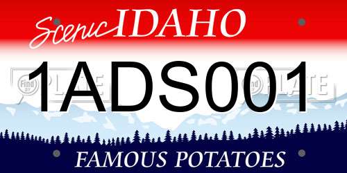 1ADS001 Idaho License Plate