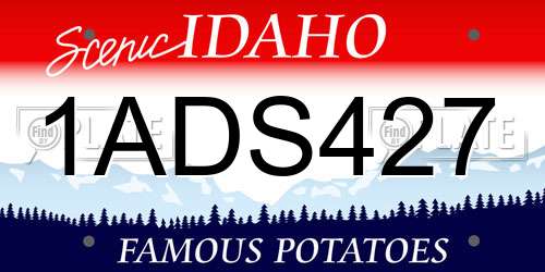 1ADS427 Idaho License Plate