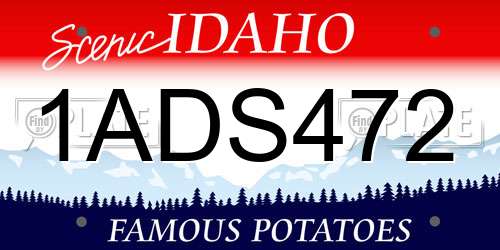 1ADS472 Idaho License Plate