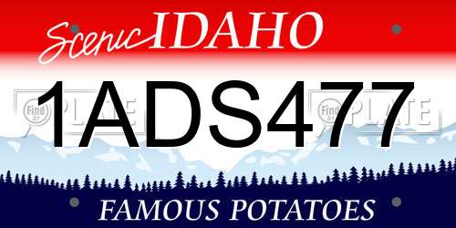 1ADS477 Idaho License Plate