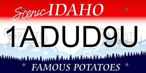 1ADUD9U Idaho License Plate