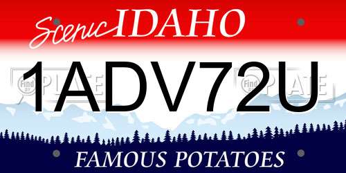 1ADV72U Idaho License Plate