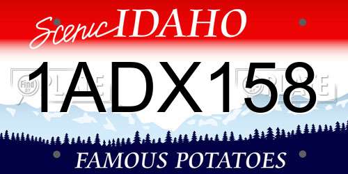 1ADX158 Idaho License Plate