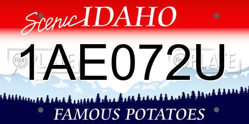 1AE072U Idaho License Plate