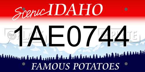 1AE0744 Idaho License Plate