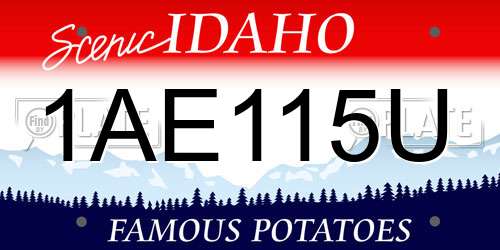 1AE115U Idaho License Plate