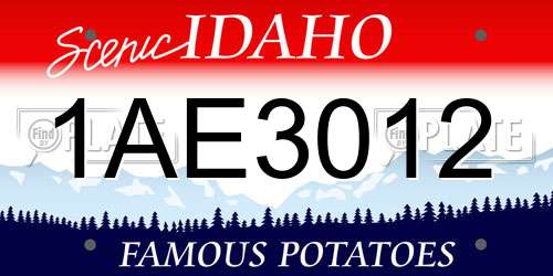 1AE3012 Idaho License Plate