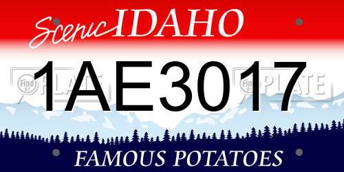 1AE3017 Idaho License Plate