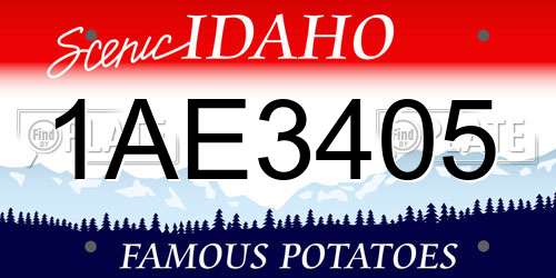 1AE3405 Idaho License Plate