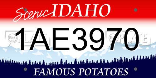 1AE3970 Idaho License Plate