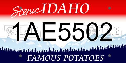1AE5502 Idaho License Plate