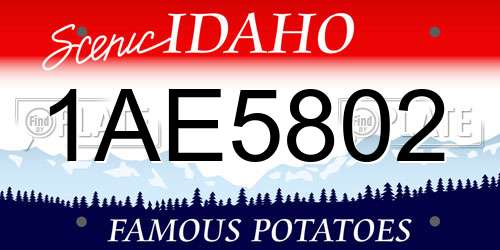 1AE5802 Idaho License Plate