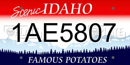 1AE5807 Idaho License Plate