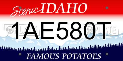 1AE580T Idaho License Plate