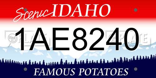 1AE8240 Idaho License Plate