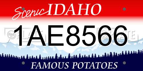 1AE8566 Idaho License Plate