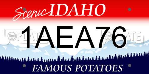 1AEA76 Idaho License Plate