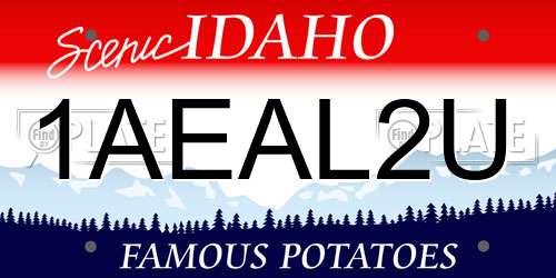 1AEAL2U Idaho License Plate