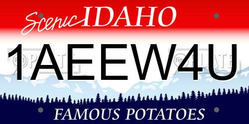 1AEEW4U Idaho License Plate