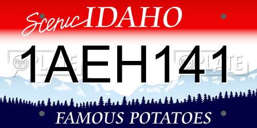 1AEH141 Idaho License Plate