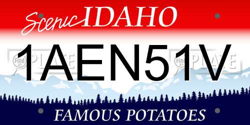 1AEN51V Idaho License Plate