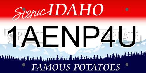 1AENP4U Idaho License Plate