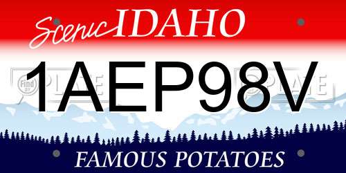 1AEP98V Idaho License Plate
