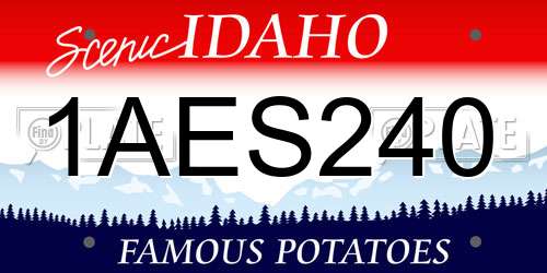 1AES240 Idaho License Plate