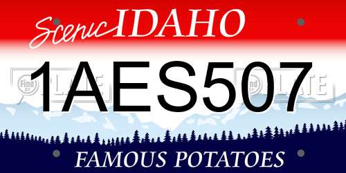 1AES507 Idaho License Plate
