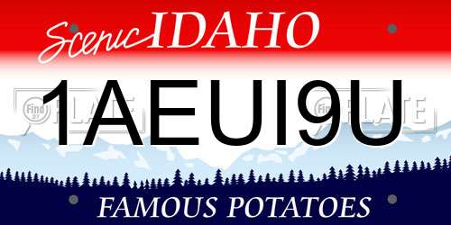 1AEUI9U Idaho License Plate