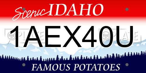 1AEX40U Idaho License Plate