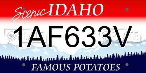 1AF633V Idaho License Plate