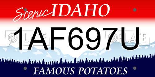 1AF697U Idaho License Plate