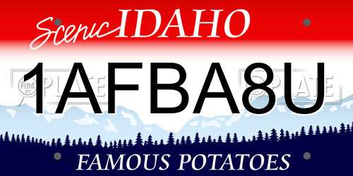 1AFBA8U Idaho License Plate