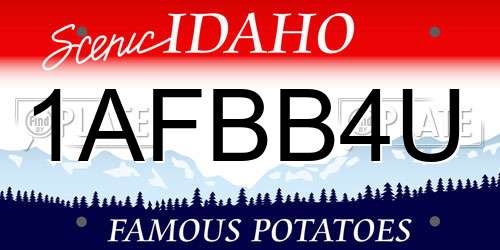 1AFBB4U Idaho License Plate