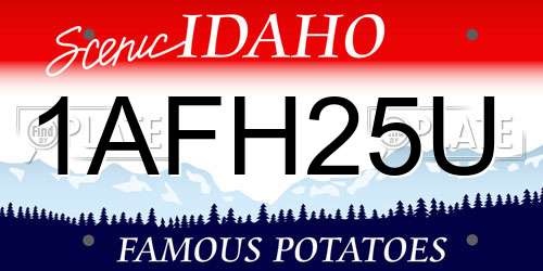 1AFH25U Idaho License Plate