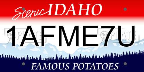 1AFME7U Idaho License Plate