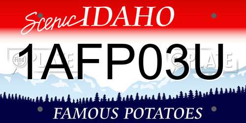 1AFP03U Idaho License Plate