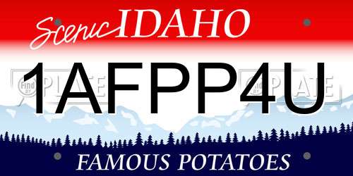 1AFPP4U Idaho License Plate
