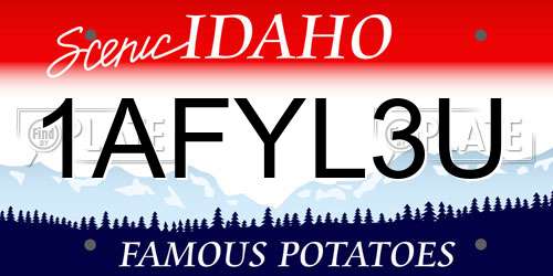 1AFYL3U Idaho License Plate