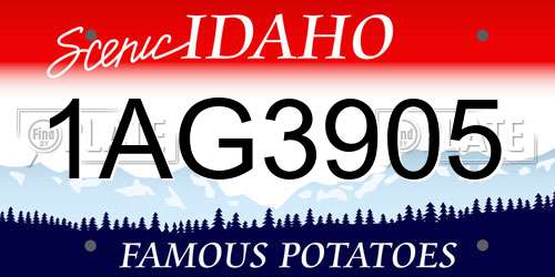 1AG3905 Idaho License Plate