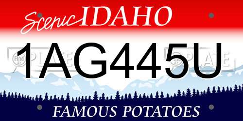1AG445U Idaho License Plate