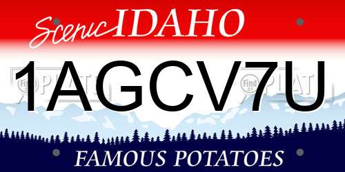1AGCV7U Idaho License Plate
